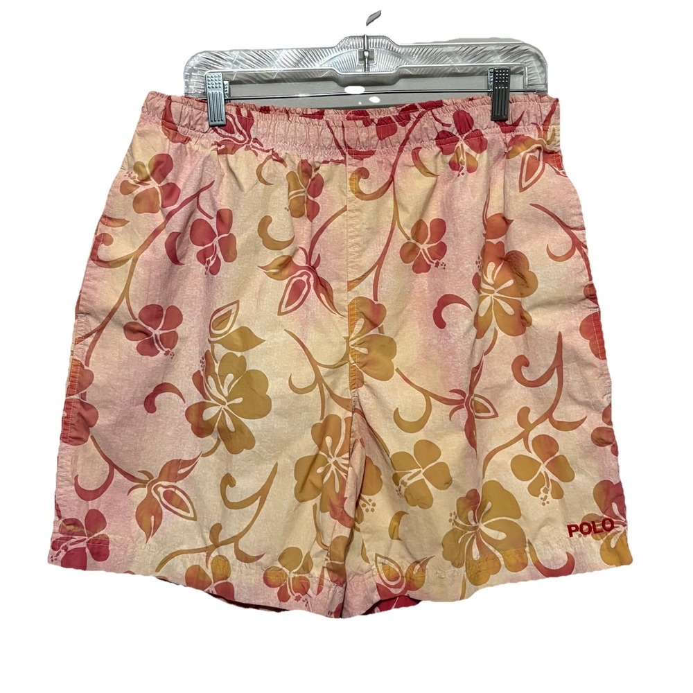 Polo‎ Sport Ralph Lauren Y2K 90s Floral Swim Shorts Lined Trunks Men's Medium
